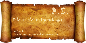 Márián Dorottya névjegykártya